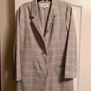BB Dakota long plaid blazer